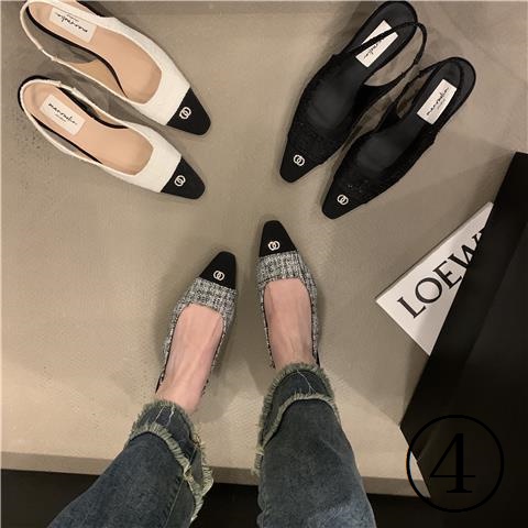 Giày Sandal Cao Gót Phong Cách Chanel Thời Trang Pháp 2023 Cho Nữ