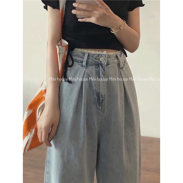 đc Hot Quần ống rộng họa tiết ren xanh bạc DC c | BigBuy360 - bigbuy360.vn