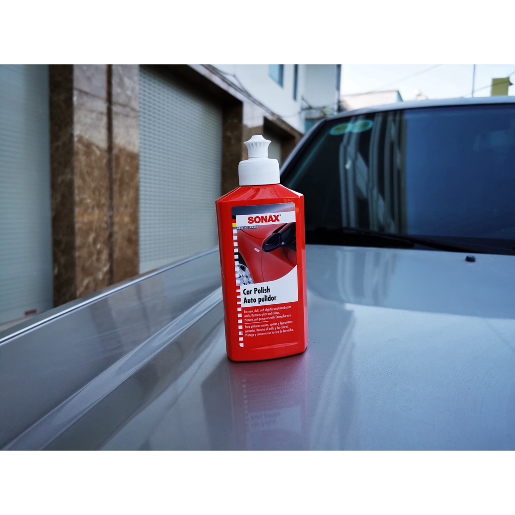 Kem Đánh Bóng Sơn Xe Mờ Xước Sonax 300100 Car Polish 250ml Tặng Khăn và Mút