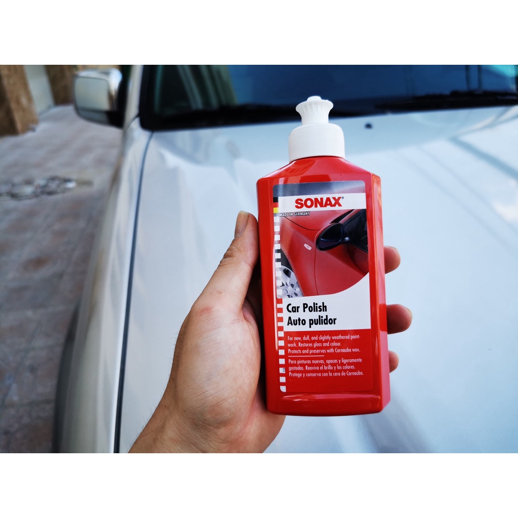 Kem Đánh Bóng Sơn Xe Mờ Xước Sonax 300100 Car Polish 250ml Tặng Khăn và Mút