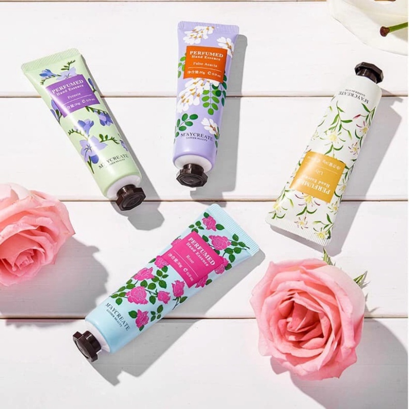 Combo 10 kem dưỡng da tay Maycreate, Flower of Story mềm mịn nội địa Trung chính hãng 30g KABA