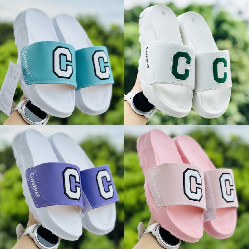 Dép covernat chữ C quai ngang nam nữ đế độn cao 4cm, đế Api bền, chống trơn trượt