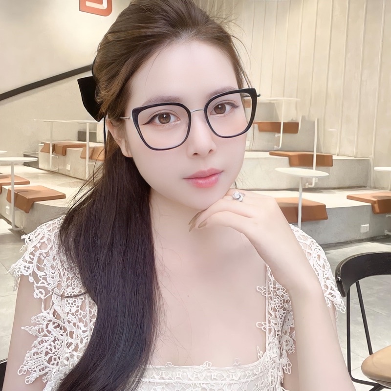 Kính giả cận, Gọng kinh cận mắt mèo kim loại cao cấp 11925 Jolie eyewear