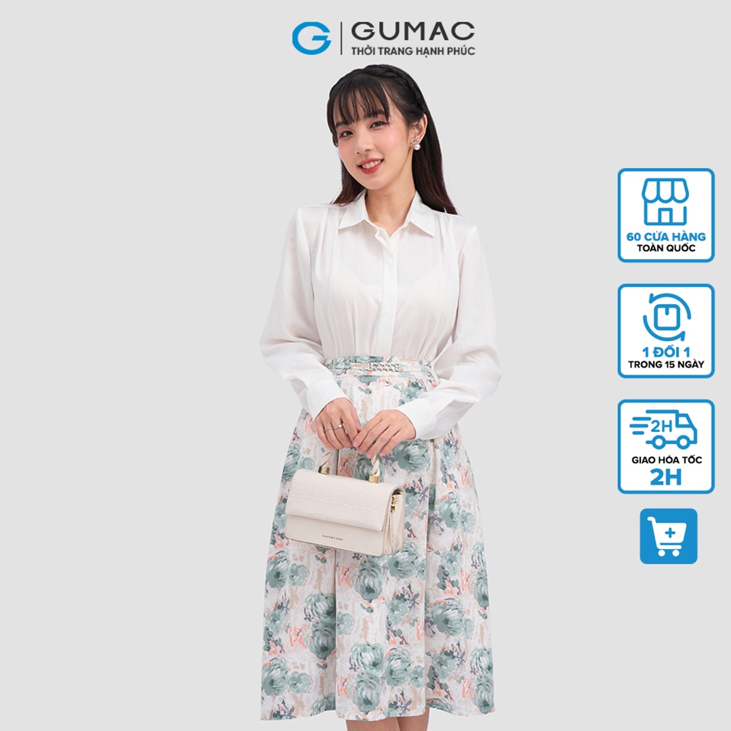 Chân váy họa tiết thời trang GUMAC VC11080