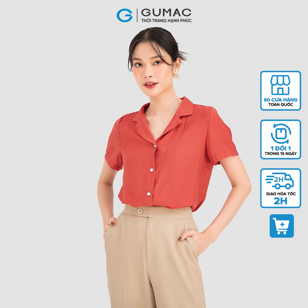 Áo bâu danton tay ngắn thời trang GUMAC LA0823