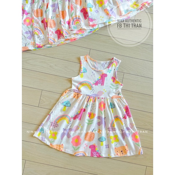 Váy cho bé gái Geo Uk Auth cotton mềm mát