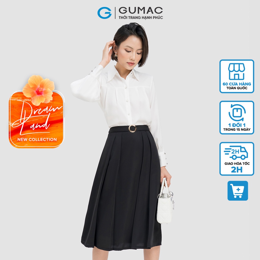 Chân váy phối phụ kiện GUMAC LVD0402