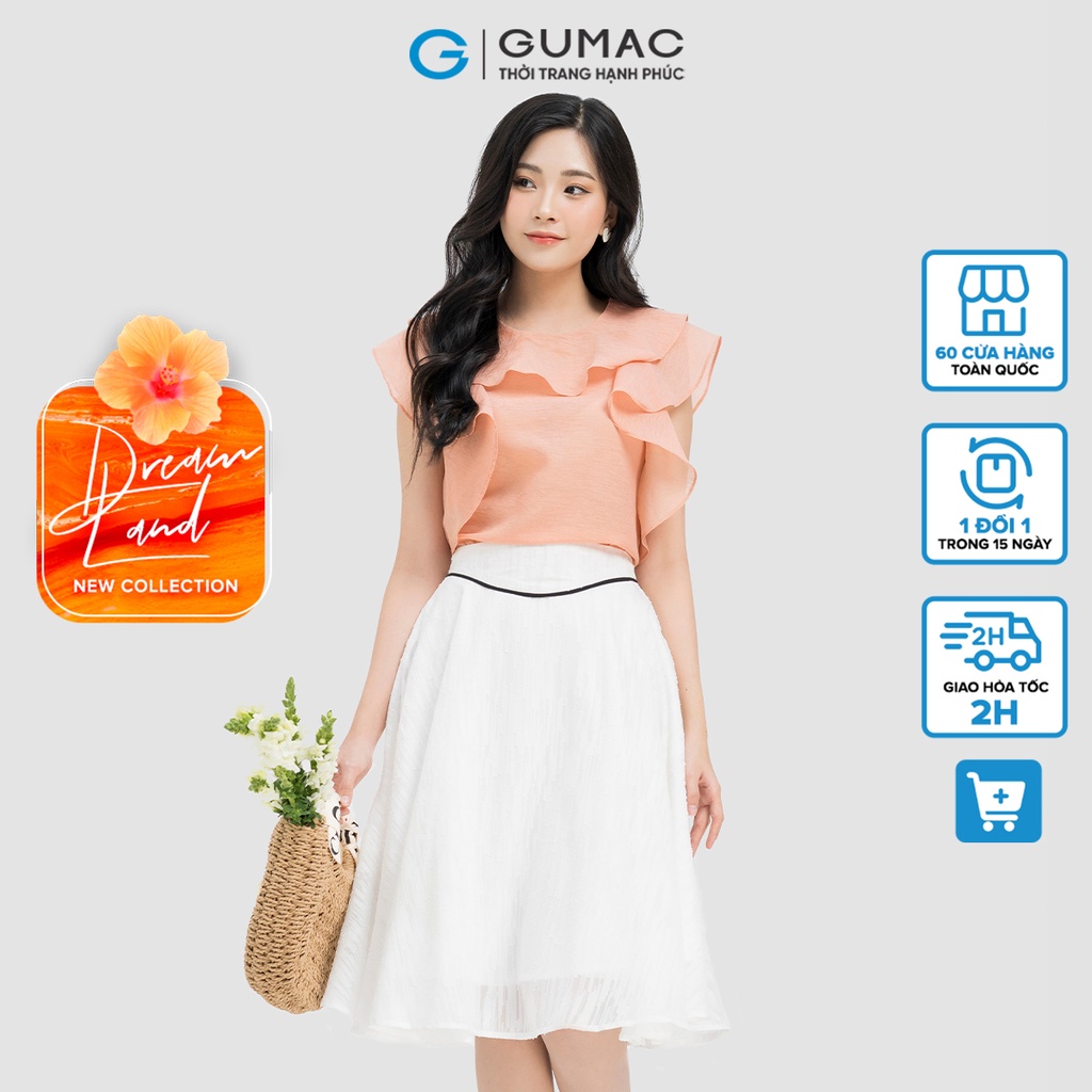 Chân váy xòe lưng kiểu GUMAC LVD0401