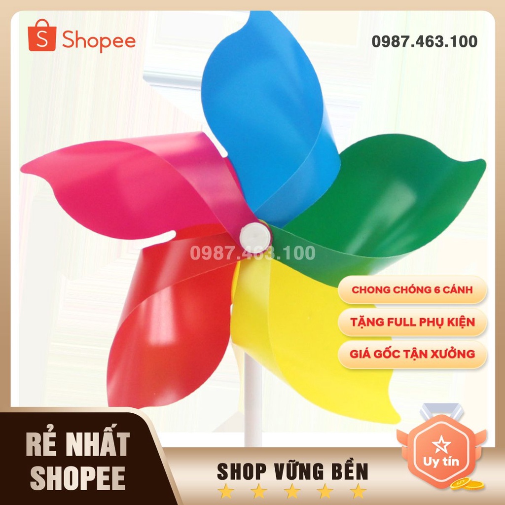 Chong chóng 5 cánh 5 màu, (hàng loại 1) bóng đẹp giá rẻ Hà Nội, size 19cm, chong chóng 4 cánh 7 màu
