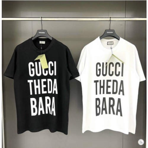 Áo Phông Nam Nữ Gucci Theda Bara Đen Trắng Chữ To Form Rộng Unisex Cotton Co Giãn 4 Chiều