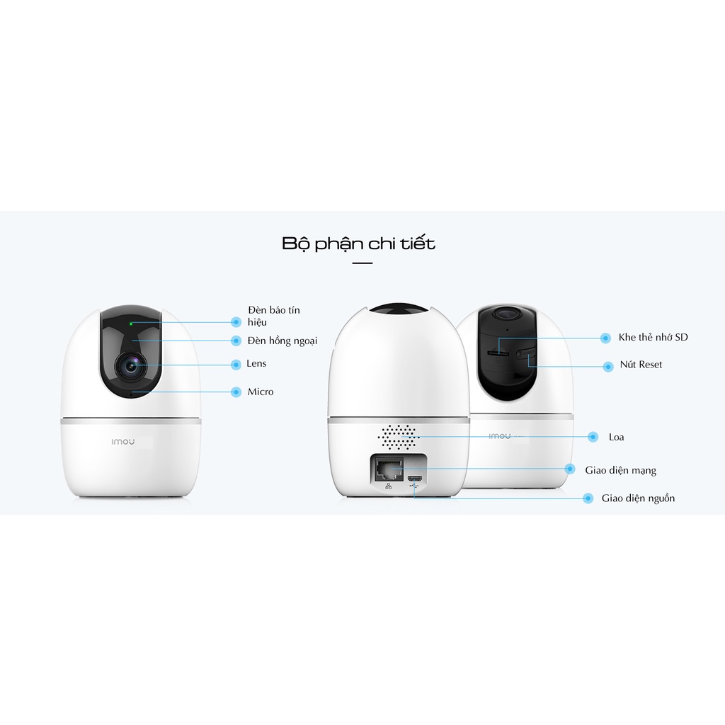 Camera IP Wifi 2MP Imou Ranger 2 A22EP/A32P/A42P dùng trong nhà xoay 360 độ đàm thoại hai chiều, BH 2 năm- TECHOME | BigBuy360 - bigbuy360.vn