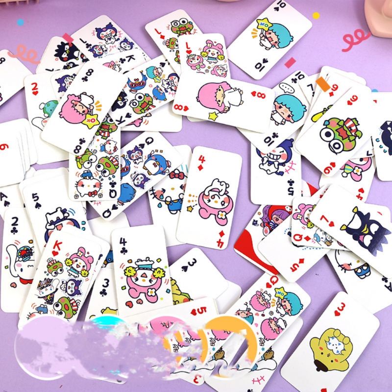 Bộ Bài Tây Mini 54 Lá Poker Sanrio Phong Cách Đáng Yêu