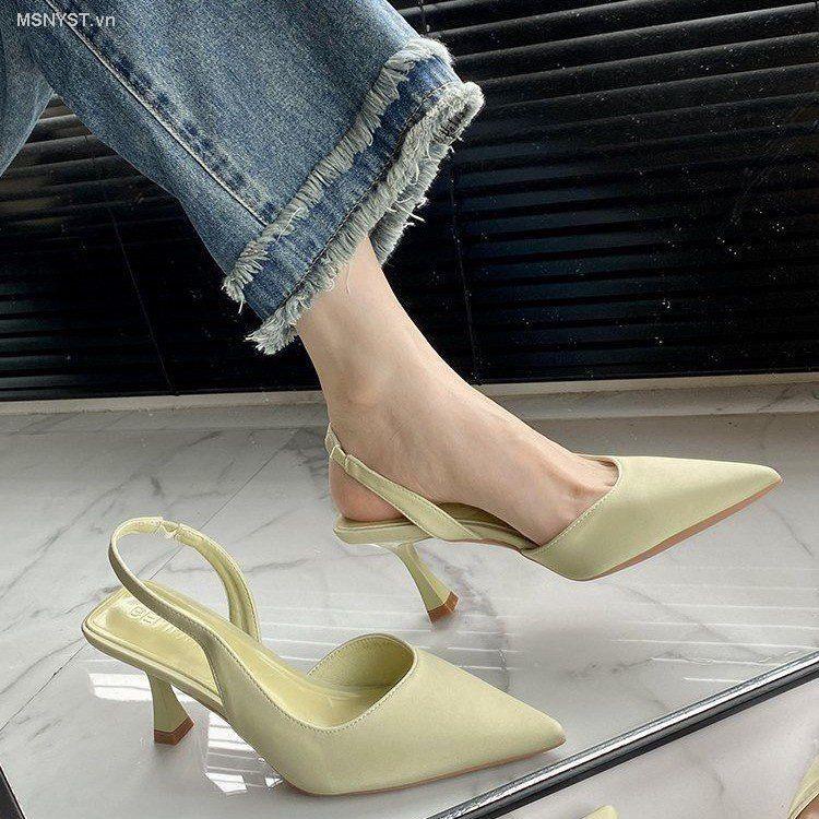 Sandal Cao Gót Mũi Nhọn Thiết Kế Mới Thời Trang Mùa Hè 2023 Dành Cho Nữ