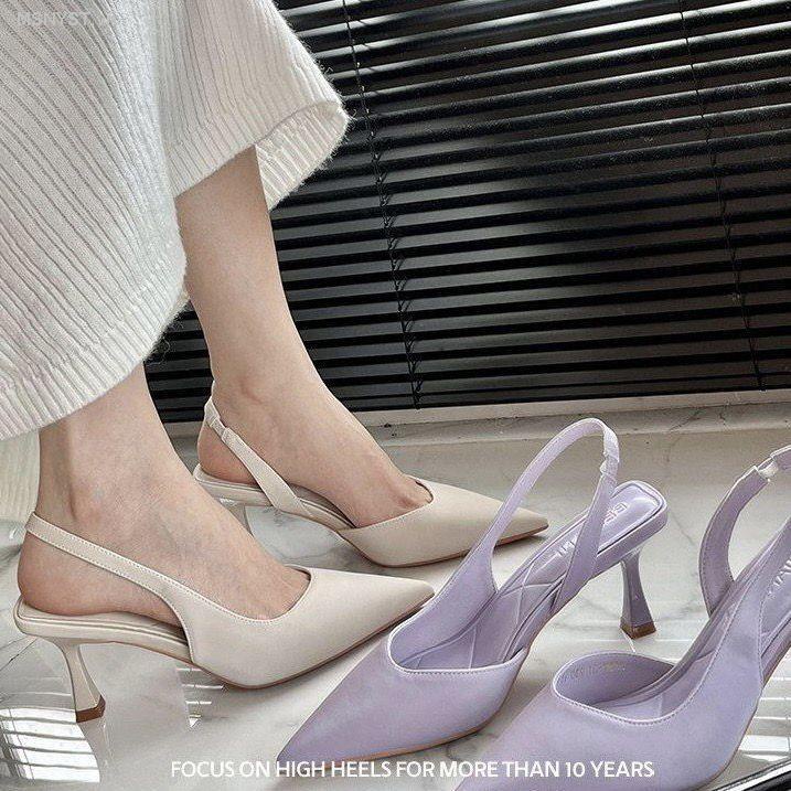 Sandal Cao Gót Mũi Nhọn Thiết Kế Mới Thời Trang Mùa Hè 2023 Dành Cho Nữ