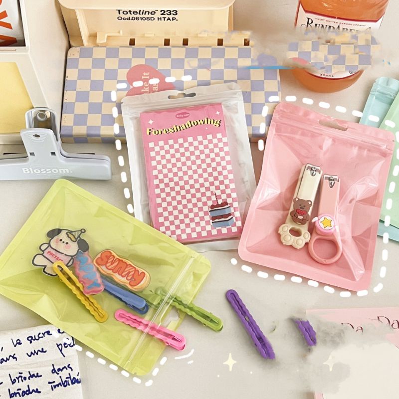 Túi Zip Màu Sắc Pastel Đựng Toploader Phụ Kiện Card Kpop