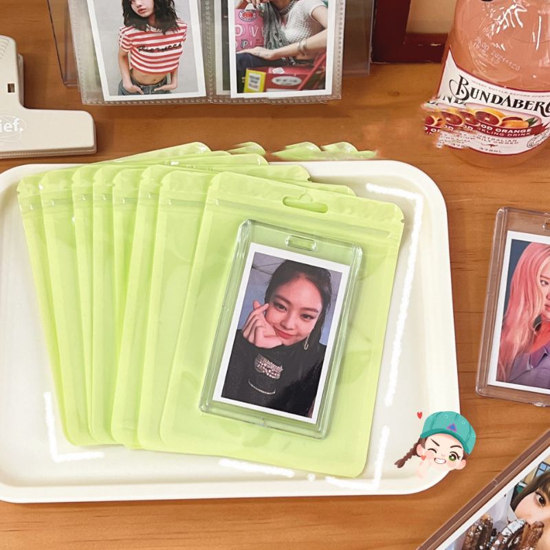 Túi Zip Màu Sắc Pastel Đựng Toploader Phụ Kiện Card Kpop