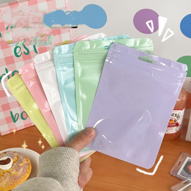 Túi Zip Màu Sắc Pastel Đựng Toploader Phụ Kiện Card Kpop