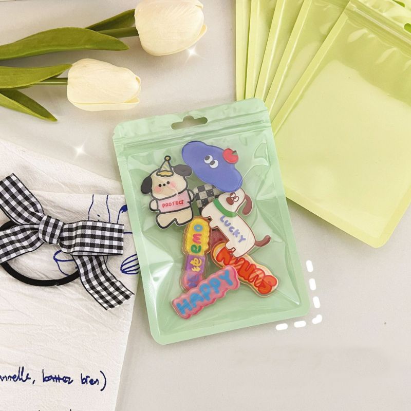 Túi Zip Màu Sắc Pastel Đựng Toploader Phụ Kiện Card Kpop
