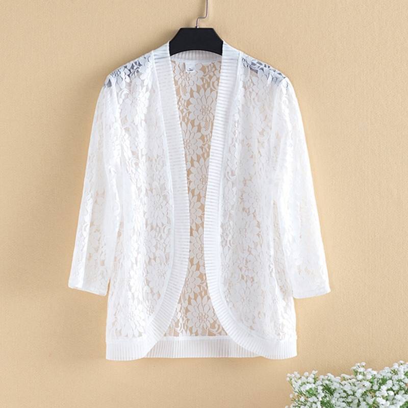 Áo Khoác Ren Mỏng Dáng Ngắn Kèm Áo Khoác Cardigan Thời Trang Hè Thu Cho Nữ