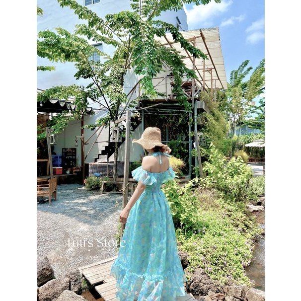 Đầm maxi hoa trễ vai tiểu thư LAURIEL DRESS
