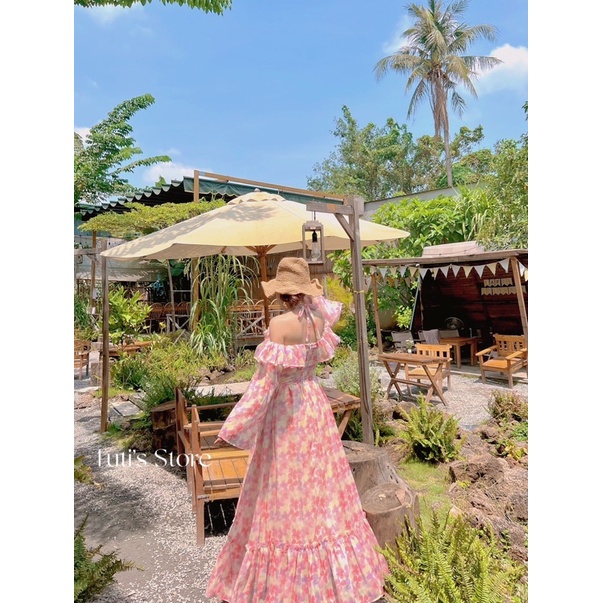 Đầm maxi hoa trễ vai tiểu thư LAURIEL DRESS