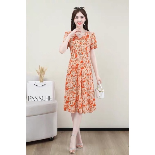 Váy đầm trung niên nữ sang trọng, cao cấp - Váy đẹp cho mẹ mặc thường ngày, đi chơi, đi tiệc