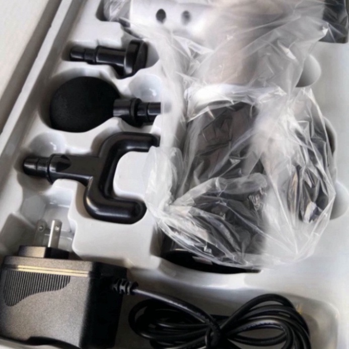 Máy massage cầm tay 4 đầu 6 chế độ - súng massage trị nhức mỏi vai gáy, đau giãn cơ - Máy đấm lưng đa năng - DL5 New