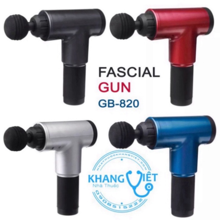 Máy massage cầm tay 4 đầu 6 chế độ - súng massage trị nhức mỏi vai gáy, đau giãn cơ - Máy đấm lưng đa năng - DL5 New