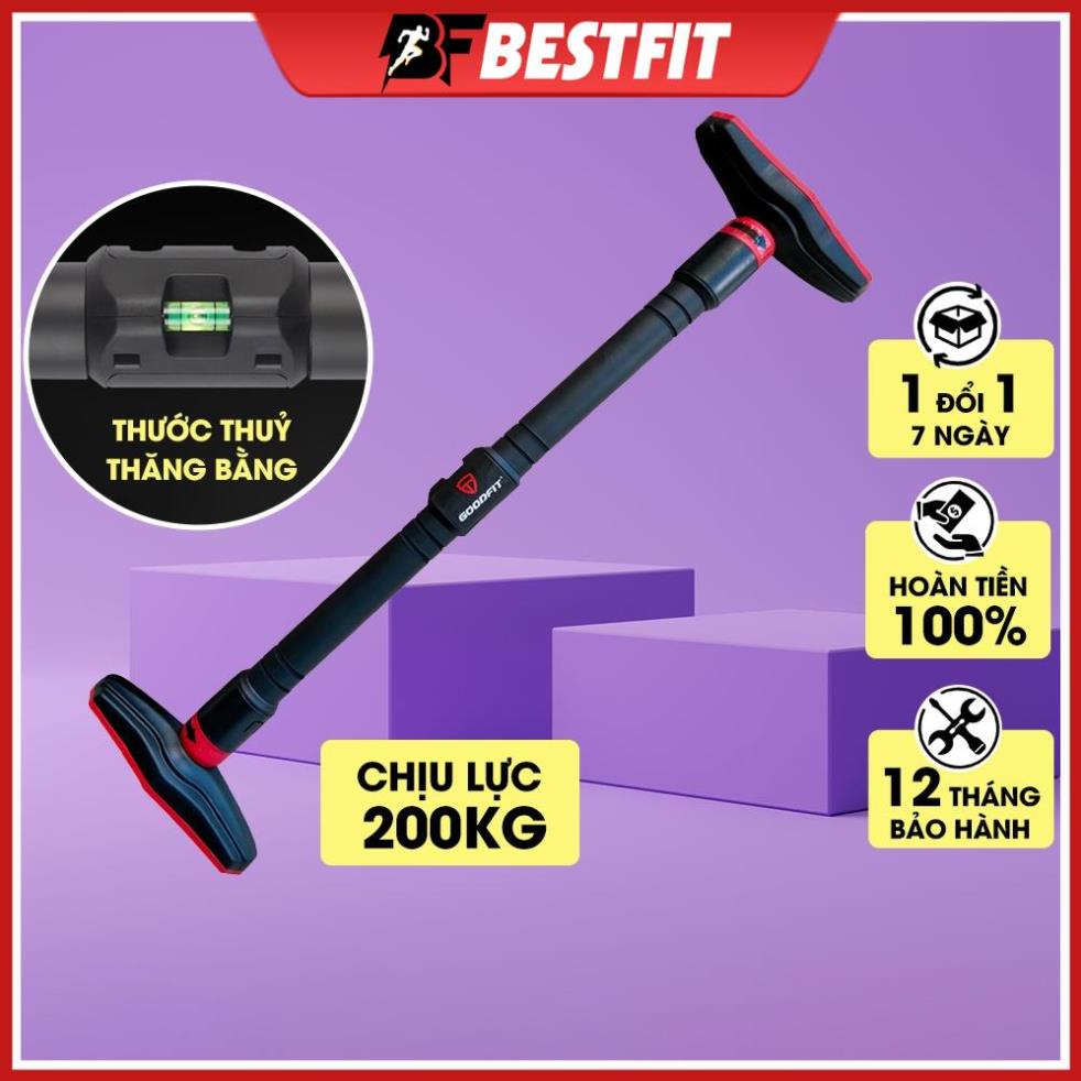 Thanh xà đơn gắn cửa, xà đơn treo tường BestFit chịu lực 200kg, chốt khóa chông trượt tập luyện tại 