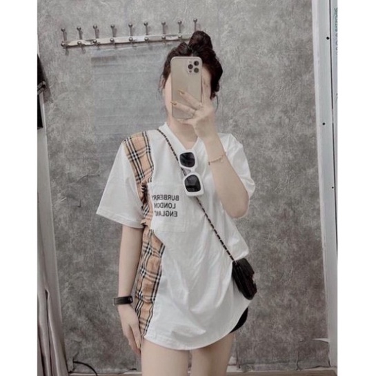 Áo phông Buberry,Áo thun tay lỡ BBR phối ké vàng siêu sịn, áo co dãn BBR siêu chất