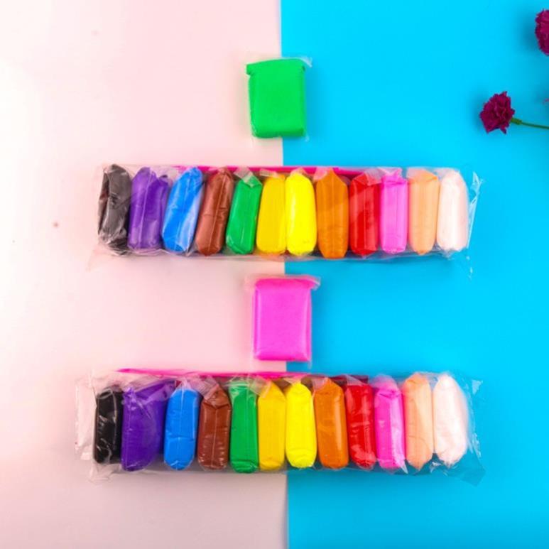 Đất sét tự khô Nhật 12/36 màu an toàn nặn hình cao cấp siêu nhẹ dành cho bé làm butter slime trang trí