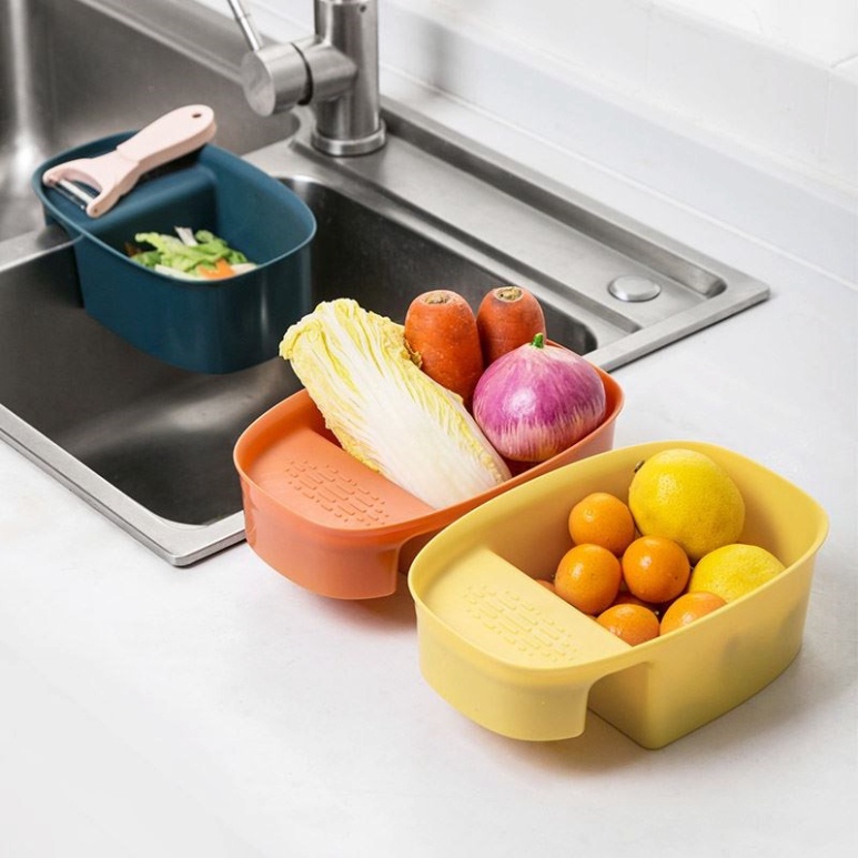 Khay Lọc Rác Gác Bồn Rửa Chén, Khay Nhựa Bầu Dục Đựng Giẻ, kệ xà phòng
