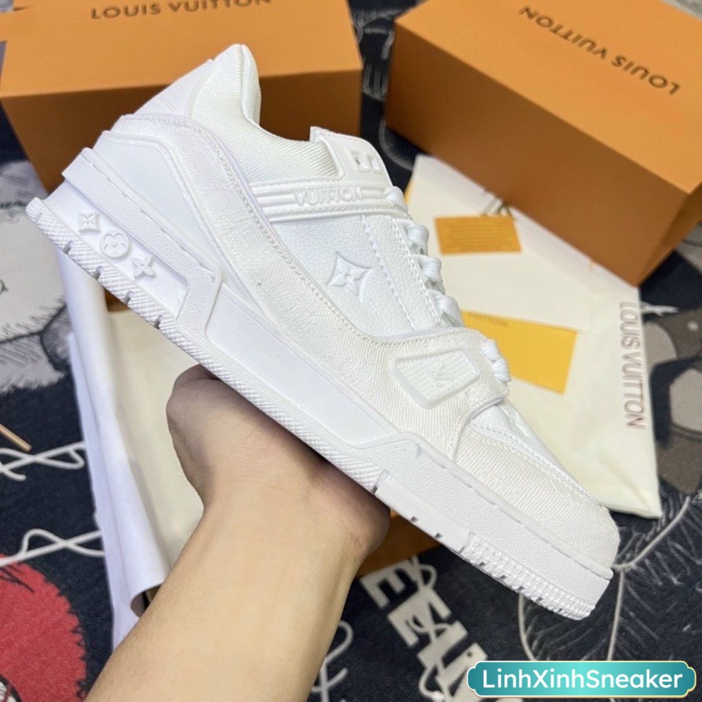 Giày Nike_Trắng LV AF1, Giày Air Force 1 LV Louis Vuitton Nam Nữ Hàng Đẹp Full Box Bill