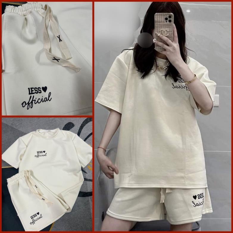 Bộ đùi nữ Set đồ nữ in chữ nổi tay lỡ, sooc phông mặc ở nhà Ulzzang AO19