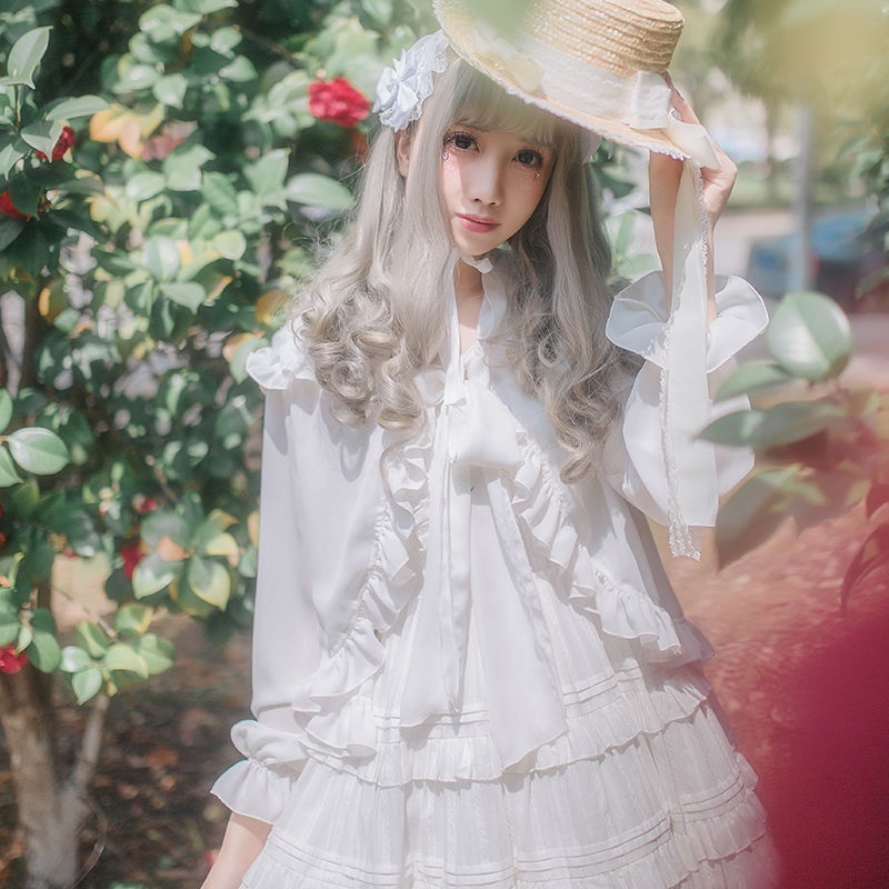 áo chống nắng áo khoác nắng ❏Áo Choàng chiffon Có Mũ Trùm Phong Cách Lolita Xinh Xắn Cho Nữ