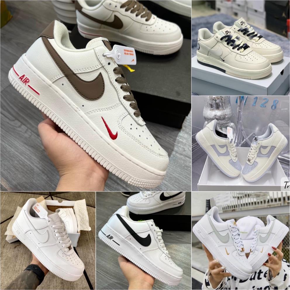 Giày thể thao nike_AF1 trắng vệt nâu, Giày sneaker air force 1 vạch nâu nam nữ cực chất dễ phối đồ-NT