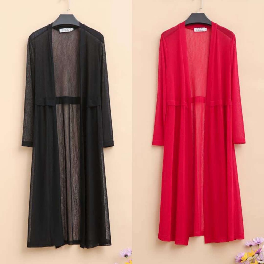 áo chống nắng áo khoác nắng ♧✴Áo Khoác Lưới cardigan Mỏng Dài Qua Gối Chống Nắng Mùa Hè Kích Thước Lớn Cho Nữ