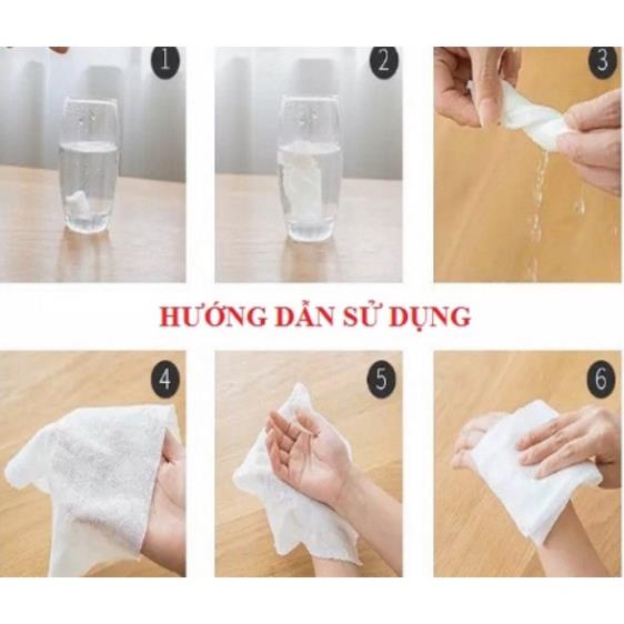 Sỉ 100 Viên Khăn Giấy Nén hình viên kẹo bỏ túi khi đi du lịch - Dùng tẩy trang, khăn lau mặt dạng nén dùng một lần