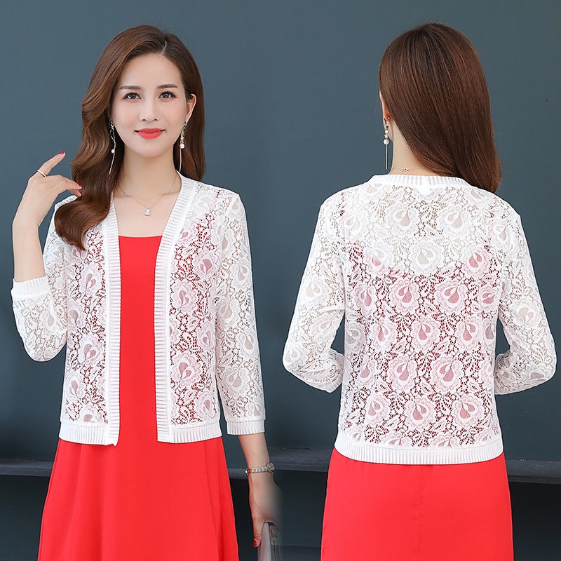 áo chống nắng áo khoác nắng ✘☈Áo Khoác cardigan Ren Mỏng Chống Nắng Mùa Hè Kích Thước Lớn Dễ Phối Đồ Cho Nữ