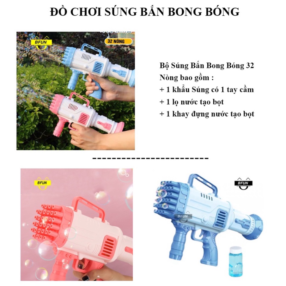 Súng Bắn Bong Bóng Xà Phòng 32 Nòng phun tự động Siêu Mạnh, hàng loại 1 chất lượng cao