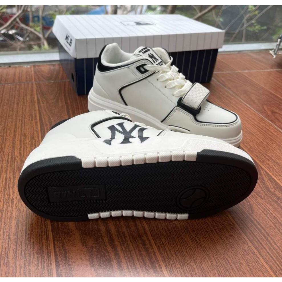 GIÀY THỂ THAO MLB CHUNKY LINER THẮT ĐAI SC , GIÀY SNEAKER NAM NỮ MLB NY QUAI DÁN ĐEN TRĂNG ĐI CHƠI ĐI HỌC HOT C