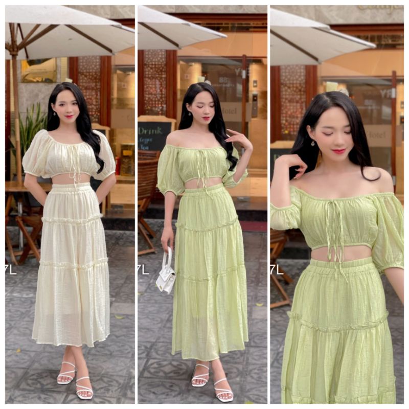 SET VÁY MAXI NHÚN XOÈ ĐI BIỂN MẶC ĐƯỢC NHIỀU KIỂU CHẤT ĐŨI MỀM CÓ LÓT