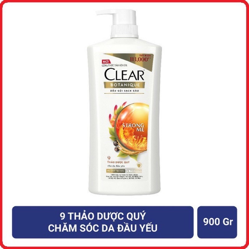 Dầu Gội Clear Bạc Hà 880g/ Táo 880g/ Strong Me 900g