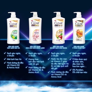 Dầu Gội Clear Bạc Hà 880g/ Táo 880g/ Strong Me 900g