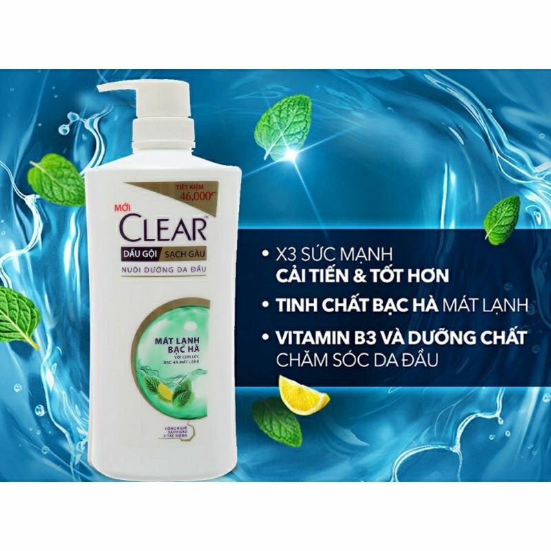 Clear Dầu Gội Bạc Hà/ Táo/ Hoa Anh Đào/ Strong Me/ Healthy Me 630g