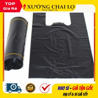 [1kg] Túi nilong đen hai quai Đen, bọc xốp, đóng hàng, đựng rác