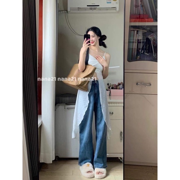 Áo váy hai dây xẻ tà dáng dài Nana21 Nanastore21