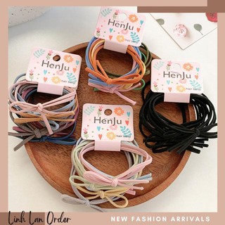 Set 6 dây cột tóc đính nơ xinh xắn cho nữ