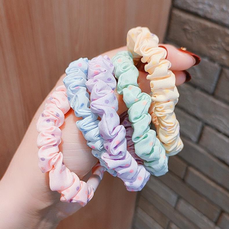 Áo khoác dạ tweed màu hồng babay xinh xắn-dây cột tóc 5 màu