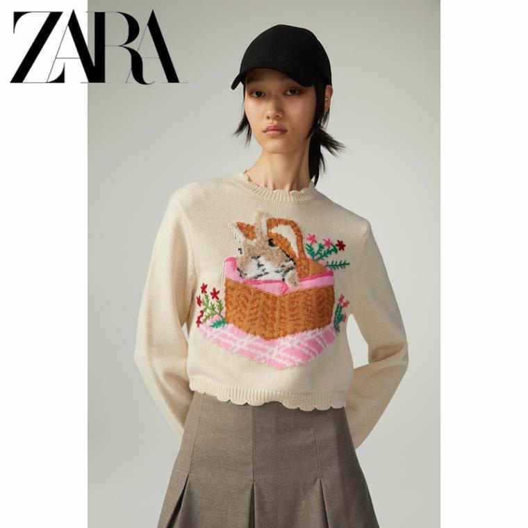 Áo ZARA Sweater Dệt Kim Họa Tiết Động Vật Kas60